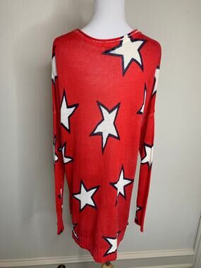 Show Me Your Mumu Bonfire Sweater Stargazer Knit Red White Sz Small